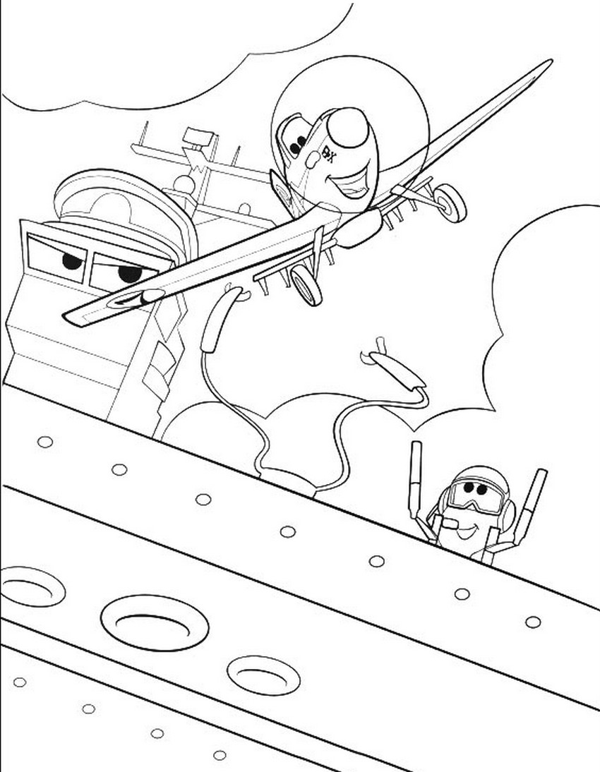 coloriage planes dusty repart du porte avion des cles anglaises